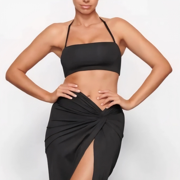 SKIMS Signature Swim Bandeau Onyx Bikini Top XL - Picture 5 of 5